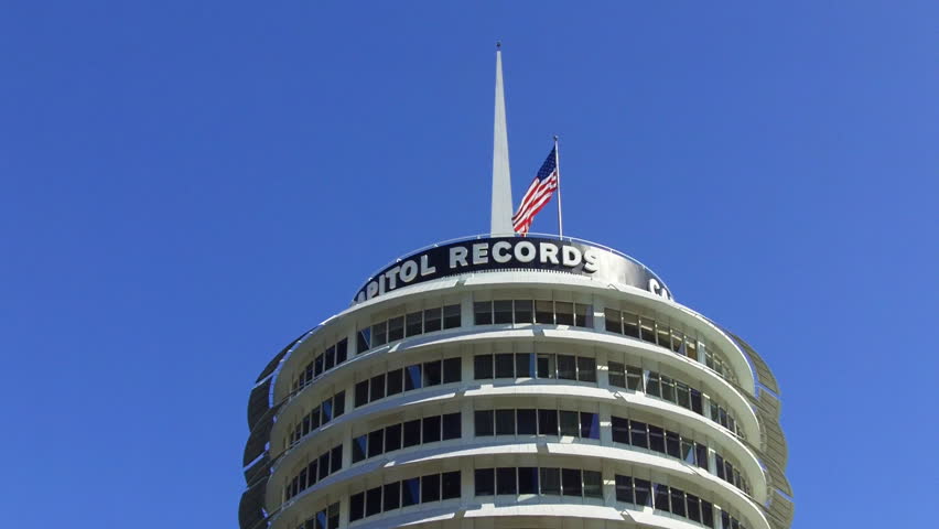 LOS ANGELES, CA/USA - 07/22/2012: The top of the Capital records building in the
