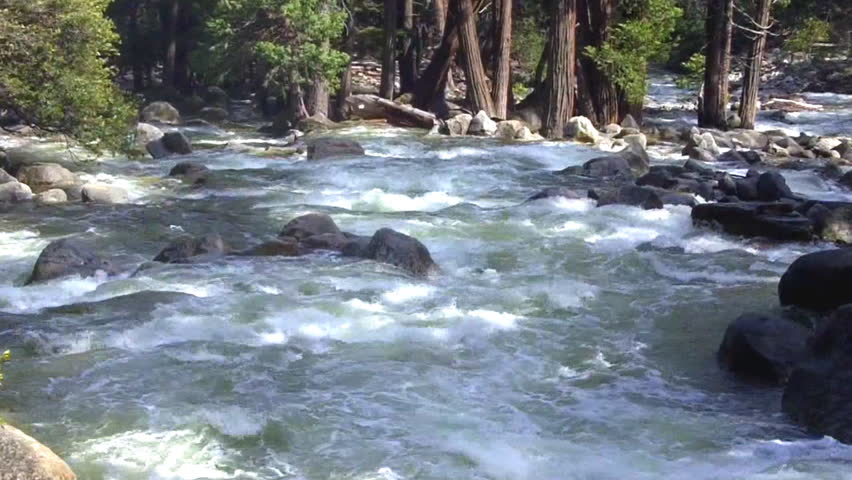 Pure and clean water flows down from the Sierra Nevada Mountains, over Yosemite