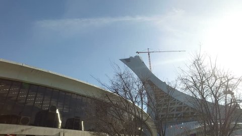 MONTREAL, CANADA - MAY 2017: Smooth & steady shot of the Olympic stadium