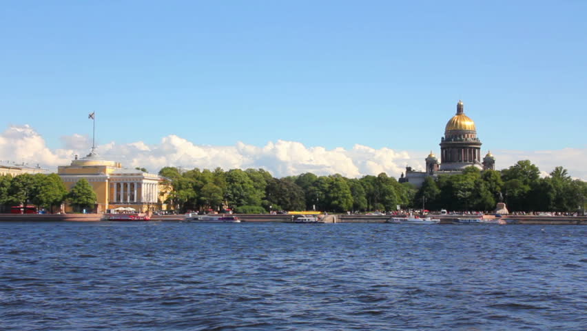 Neva river in the historical center of Saint-Petersburg, Russia