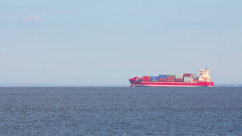 large ship loaded with containers