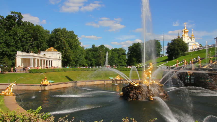 famous petergof Samson fountain in St. Petersburg Russia