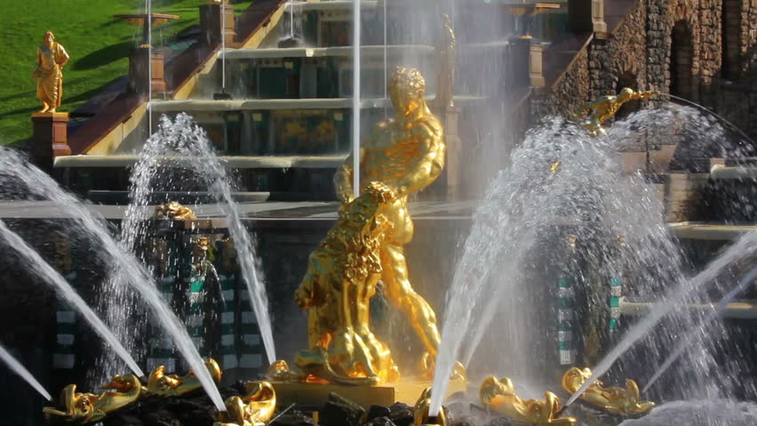 famous petergof Samson fountain in St. Petersburg Russia