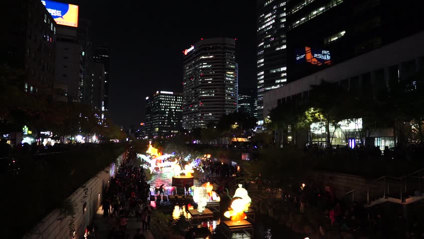 Seoul, south korea-Seoul lantern festival at cheonggyecheon stream Photo taken on October 2015.
