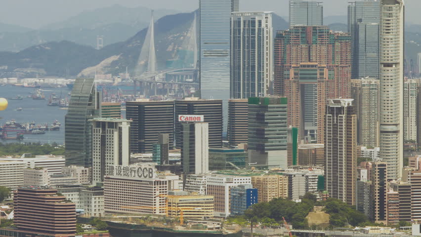 HONG KONG - AUGUST 6: Time lapse of Hong Kong Victoria Harbor and Kowloon