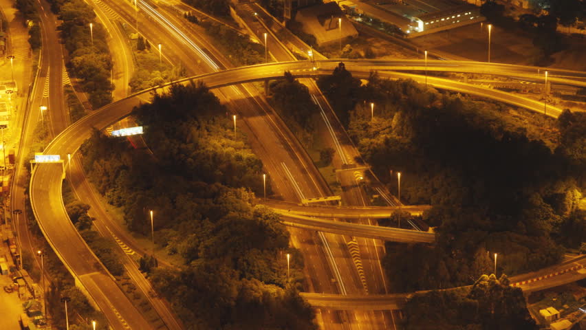 Time lapse of Hong Kong City Traffic at Night