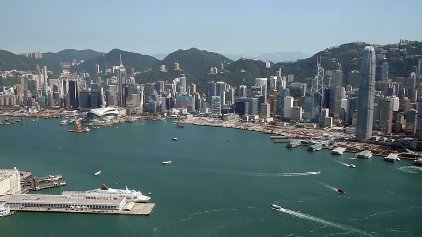 Hong Kong Victoria Harbor skyline - Tsim Sha Tsui, Kowloon, Victoria Harbor and