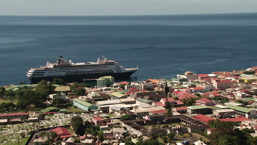 View over Roseau, capital of Dominica