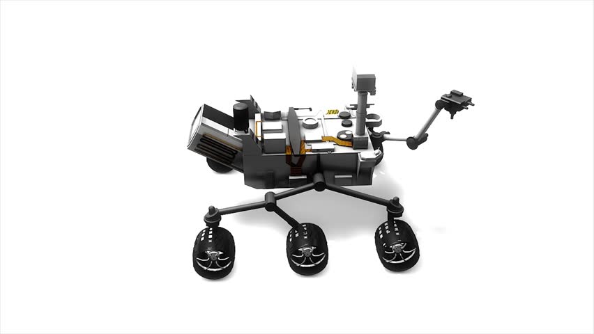 Artist recreation of Mars rover. Alpha Matte included.