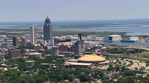 Flight past downtown Mobile, Alabama. Shot in 2007.