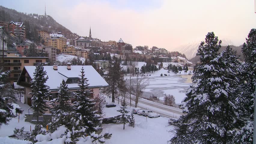 ST. MORITZ, SWITZERLAND-CIRCA 2011-The town of St. Moritz, Switzerland in winter.