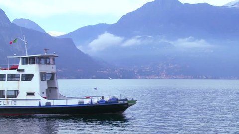 Bellagio Italycirca 2011a Ferry Boat Arrives Stock Footage Video (100%