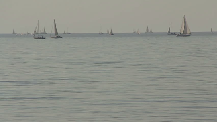 Sailboats on the River Plate Royalty-Free Stock Footage #26843320