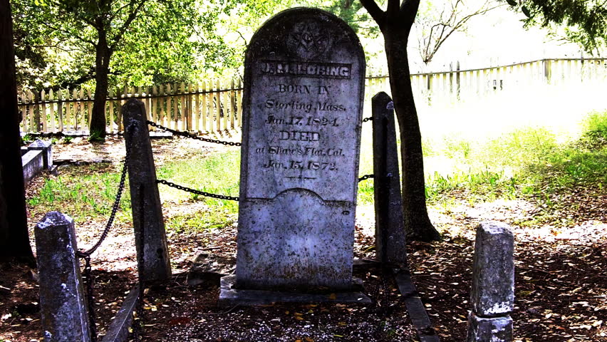 COLUMBIA, CA - MAY 15: An historic tombstone at Columbia State Historic Park on