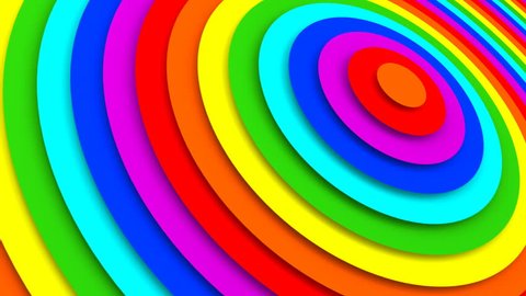 Rainbow gradient concentric rings. Seamless loop smooth 3D animation. Abstract background 4k UHD (3840x2160) Arkistovideo