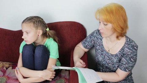 Family conflict - mother scolds daughter