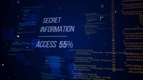 Secret information words with access procentage counts on a development programming code. Internet security concept. Seamless loop. - Powered by Shutterstock - Get 15% off with code: PIKWIZARD15