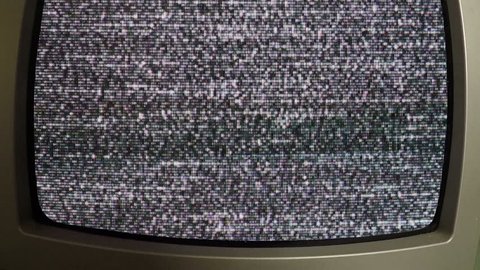 Old TV with static on the display 