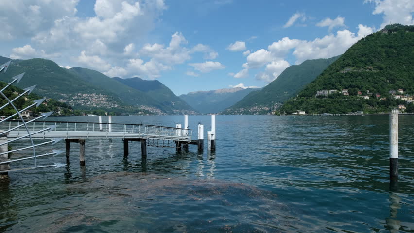 Lake of Como, Italy. Villa Olmo pier and panoramic view