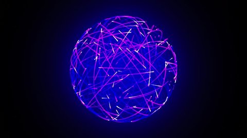 Abstract neon ball made from lines