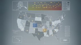 Situation room US map with various activity indicators - Powered by Shutterstock - Get 15% off with code: PIKWIZARD15