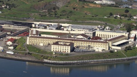 Zoom-out on San Quentin Prison, California. Shot in 2010.