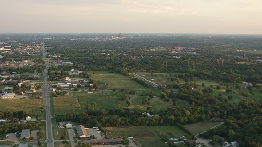 Over suburban area near Des Moines, Iowa