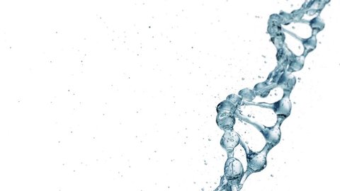 DNA molecule in water 3d illustration over white background. HD 庫存影片