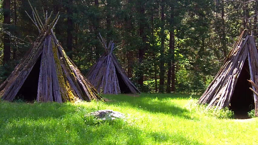 JACKSON,CA/USA- May 15, 2012: Replica Teepees at the Chaw'se Indian Grinding