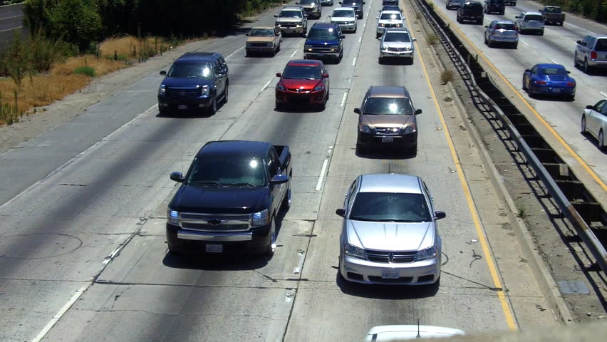 LOS ANGELES, CA/USA- July 12, 2012: A crowded freeway in need of
