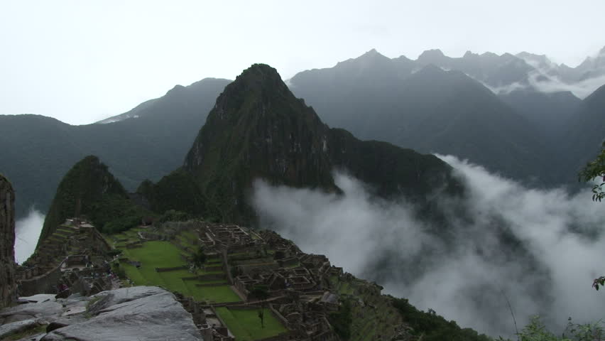 Clouds rolling over Machu Picchu