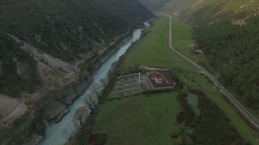 Aerial View from Vjosa River in Albania