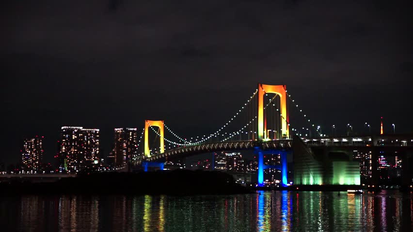 Nightview Of Rainbow Bridge In Stock Footage Video 100 Royalty Free Shutterstock