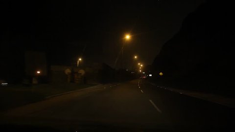 video footage of driving in Lima, Peru at night