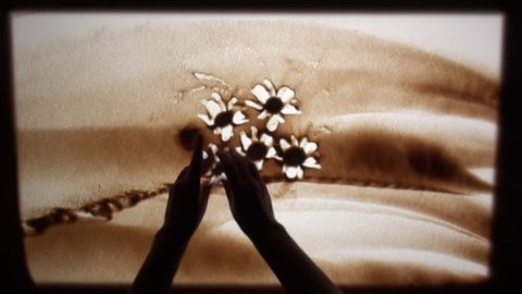 Flowers from nature - sand art