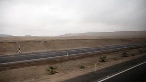 video footage of the panamericana Road near by Ica in Peru