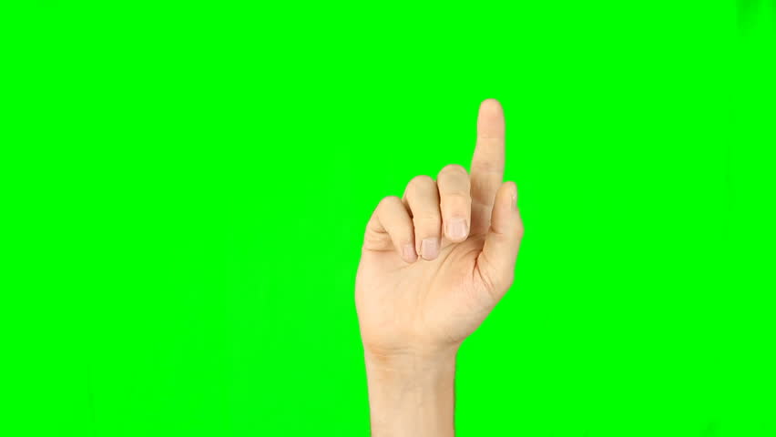 All gestures with 1 fingers front view green background. Multi touch gestures hand on green screen. Tap double-tap swipe slide up down right left hold drag pinch touch finger gestures. Have same back. Royalty-Free Stock Footage #26908237