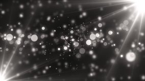 Background grey movement. Universe silver dust with stars on black background. Motion abstract of particles. VJ Seamless loop.