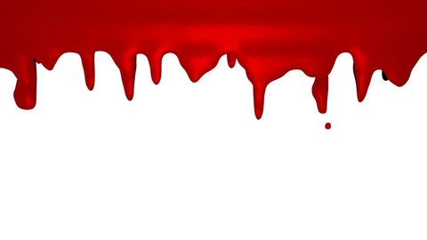 Red paint dripping down over white