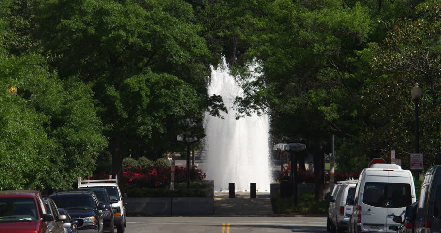 Fountain at Diplomatic Reception Rooms on 20th Street and Virginia Avenue, Washington DC. Shot in May 2012.