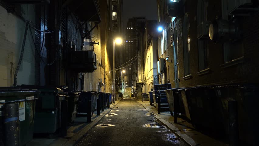 Small and Creepy Lane in Stock Footage Video (100% Royalty-free