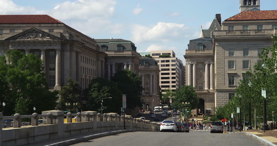 Looking north on 12th Street at Madison Drive in Washington DC. Shot in May 2012.