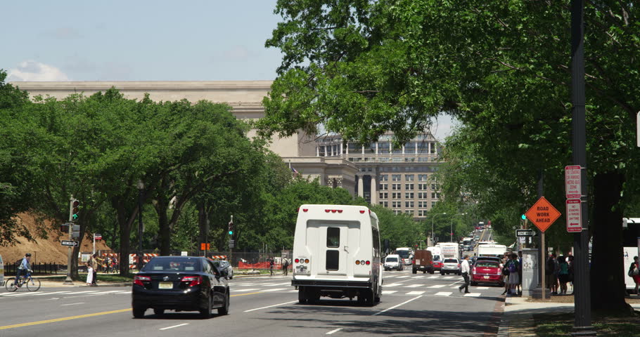 Looking up 7th Street from Indiana Avenue in Washington DC. Shot in May 2012.