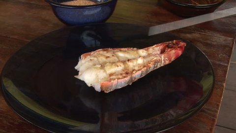 Traditional lobster tail in Fortaleza, Brazil