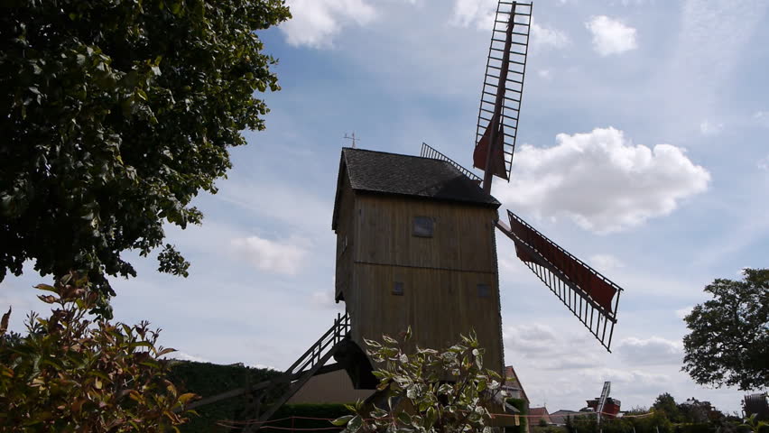 Old wooden windmill a heritage of France
