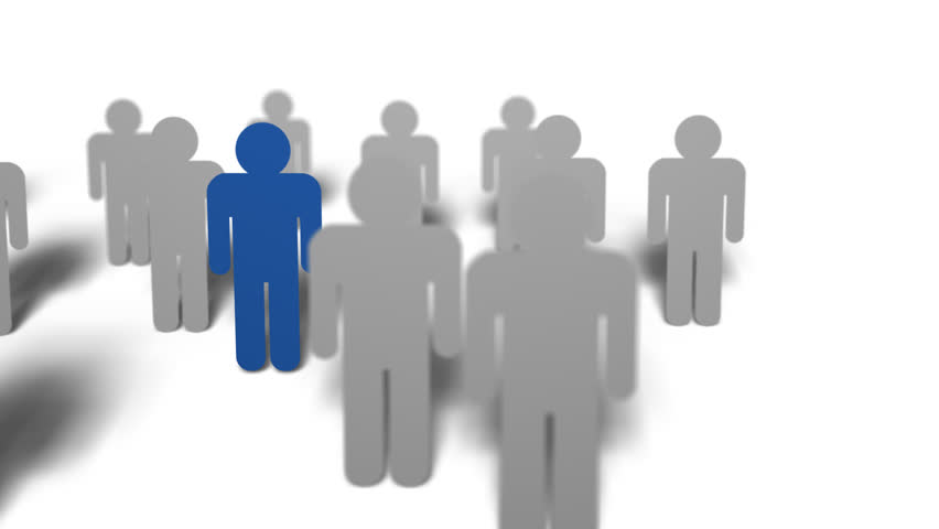  Group of similar paper people with a blue one Royalty-Free Stock Footage #26944888