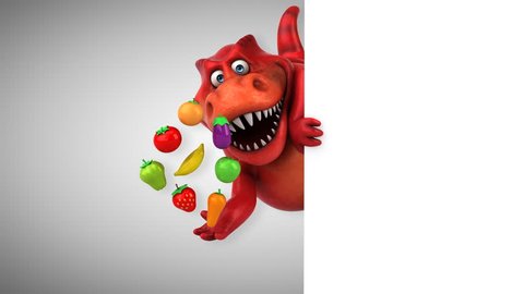 Fun dino with fruits - 3D Animation