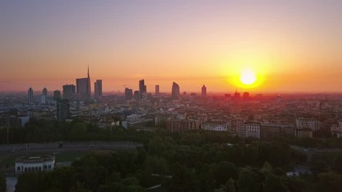 Milan Sunset Stock Footage ~ Royalty Free Stock Videos