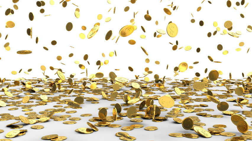 3d Animation of Falling Golden Stock Footage Video (100% Royalty-free