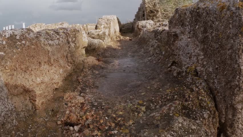 Salamis is an Ancient Greek City-State on the East Coast of Cyprus, at the Mouth of the River Pedieos, North of Modern Famagusta. Antique Ruins Near Mediterranean Sea. There Are Baths, Public